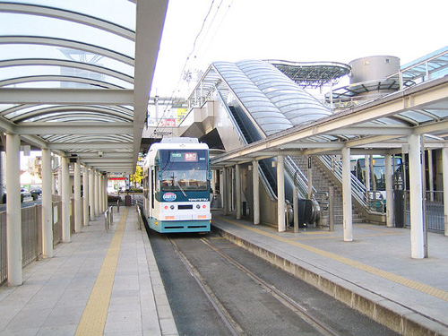 豊橋中心部を走る路面電車